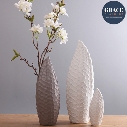 Nordic Inspired Modern White Porcelain Vase - 2 Size Options