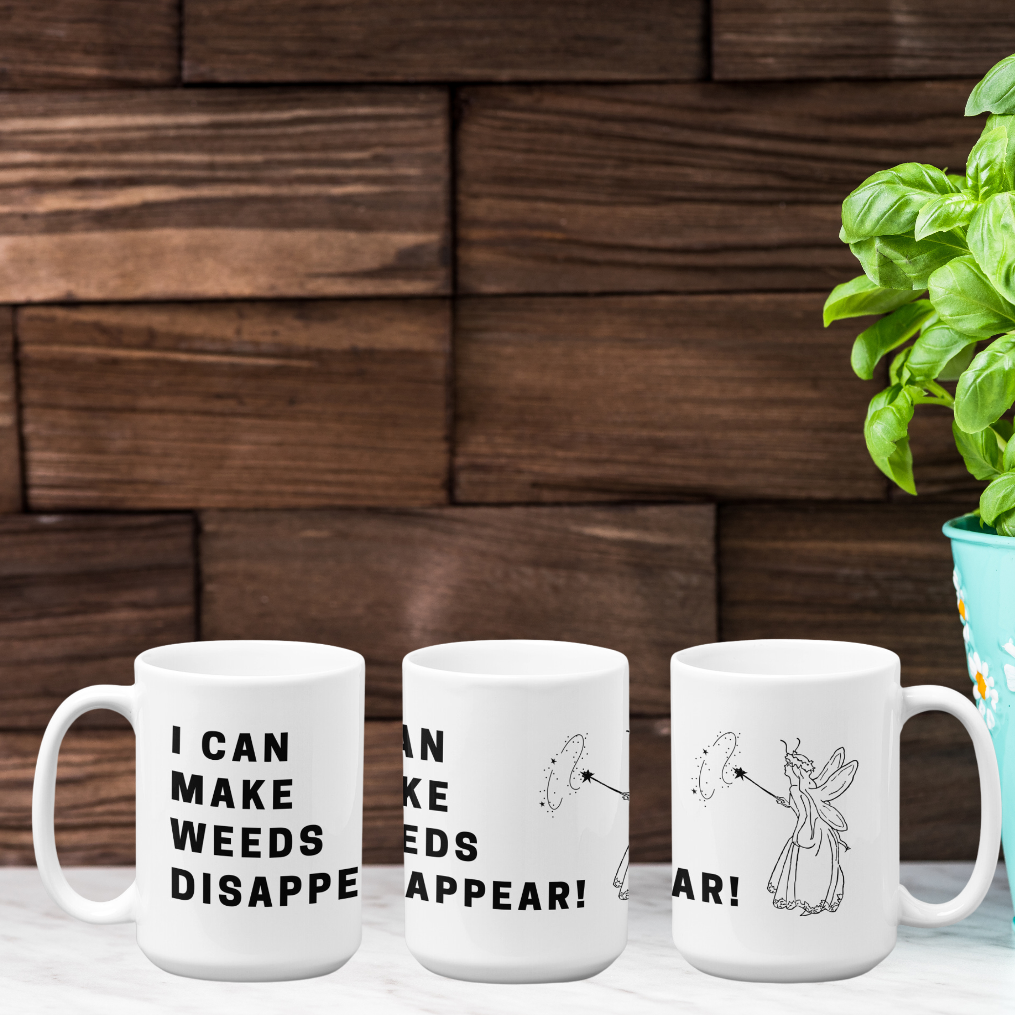 Coffee Mug Funny Ceramic | Mug for Gardeners  | Novelty Coffee Mug | Gardeners Magic Coffee Cup | I can make Weeds Disappear