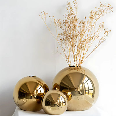 gold plated ceramic vase