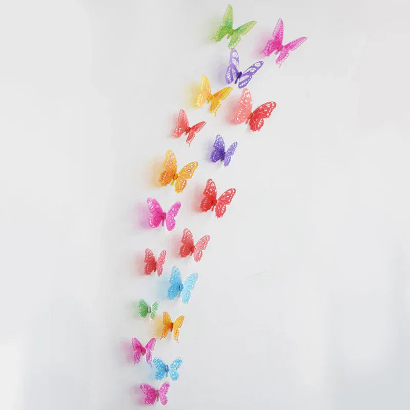 3D Butterfly Wall Stickers - 18 Pcs 3 3D Wall Stickers