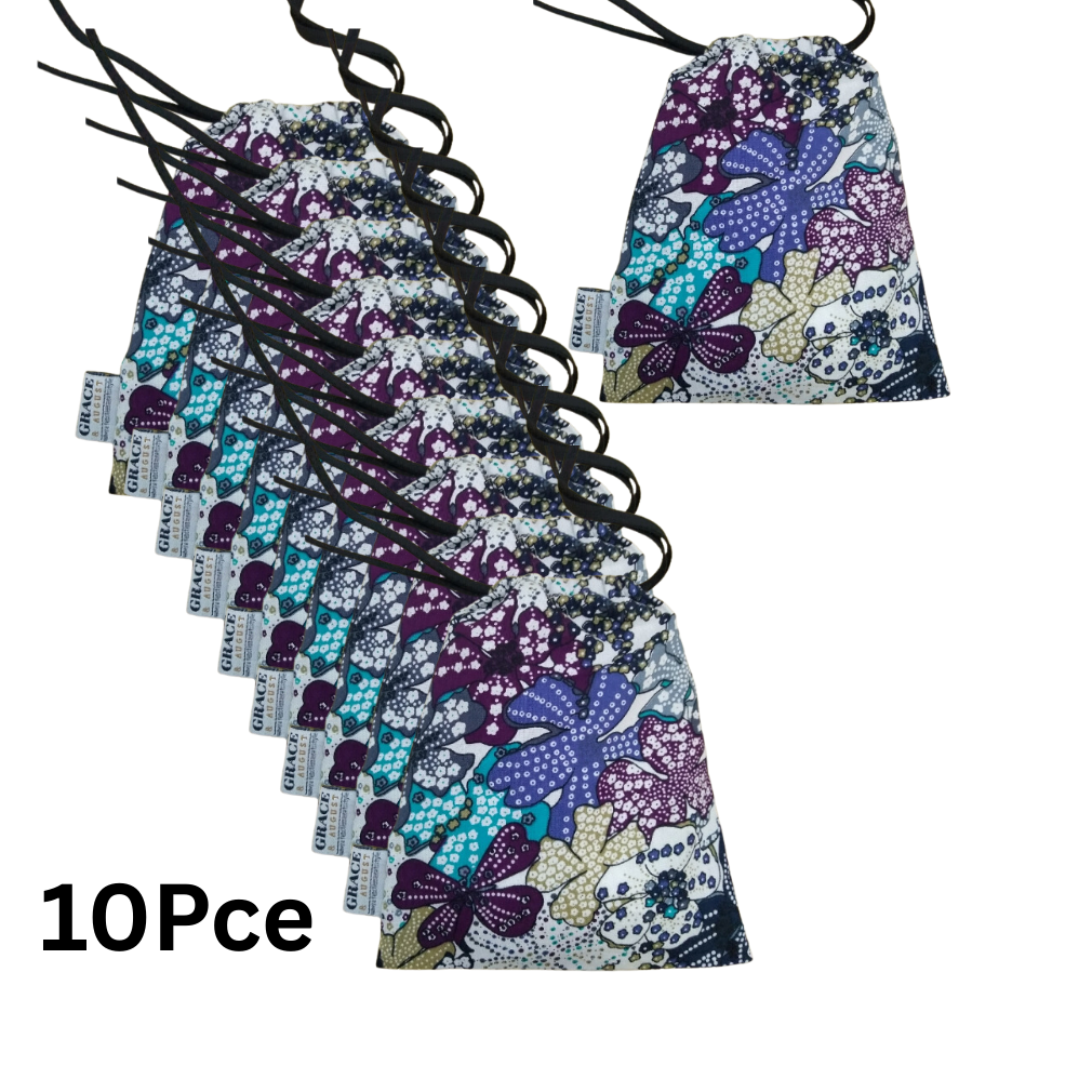 Drawstring Storage Bag - Purple Exotic Flower