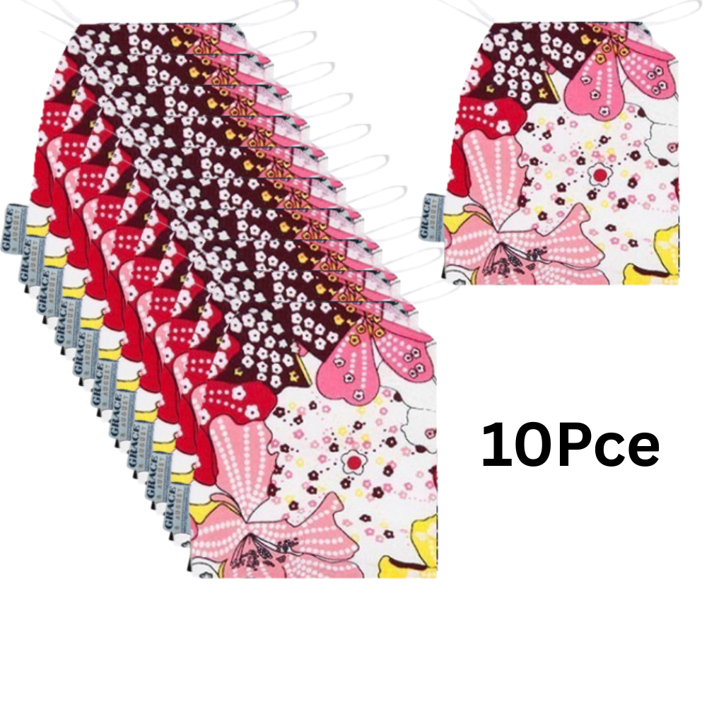 Drawstring Storage Bag - Pink Exotic Flower