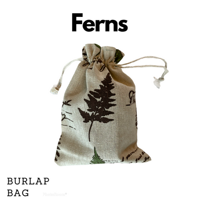 Storage Bag - Drawstring, Burlap  - Perfect for Everyday Use - Fern