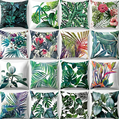 tropical leaf cushion cover