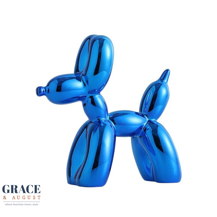 blue shiny balloon dog