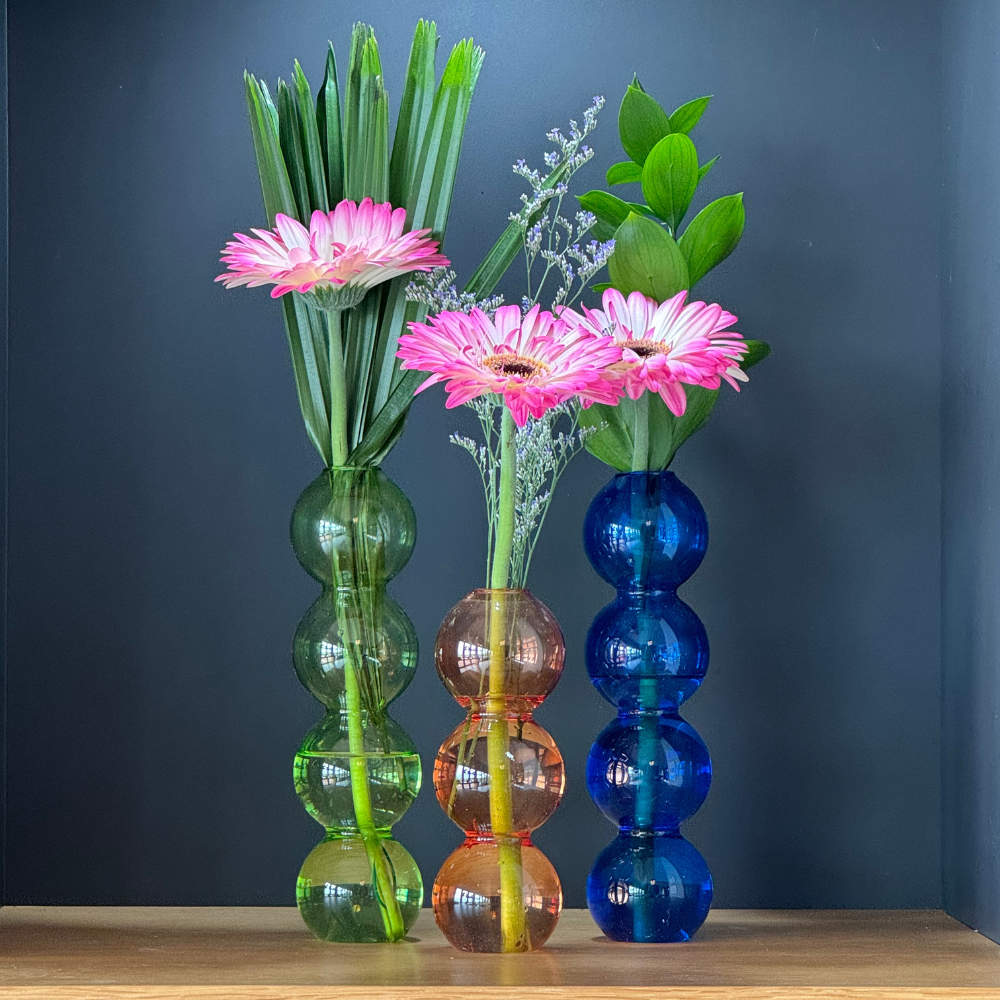 Nordic Glass Bubble Vase |  8 Colour Options | 2 Sizes