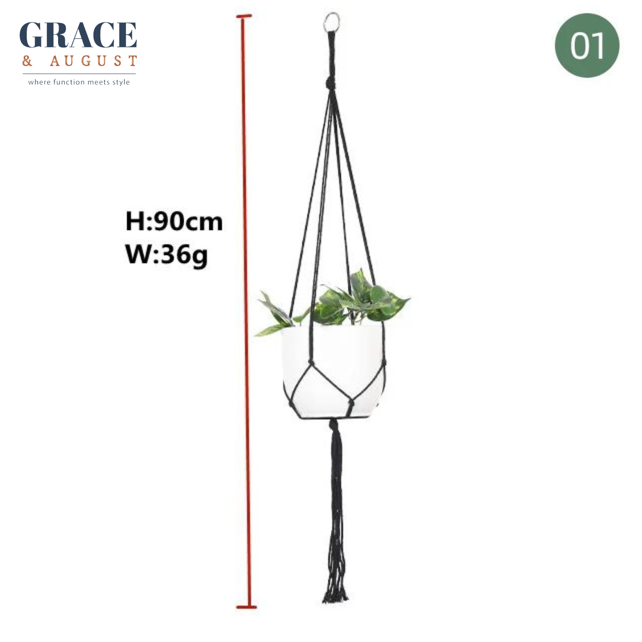 macrame black hanger