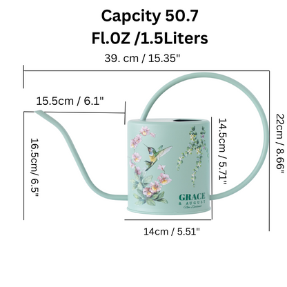 Sage Green Hummingbird Watering Can – 1.5L Stainless Steel Indoor Plant Watering Can
