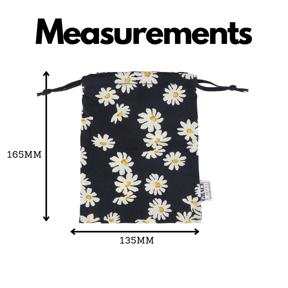 Drawstring Storage Bag - Daisy