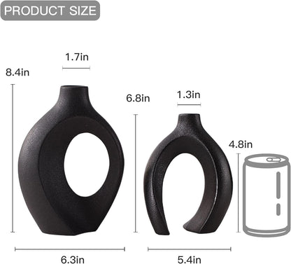 black modern vase set