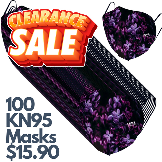 KN95 Face Mask  - 10 X 10 pack Lilac -CLEARANCE