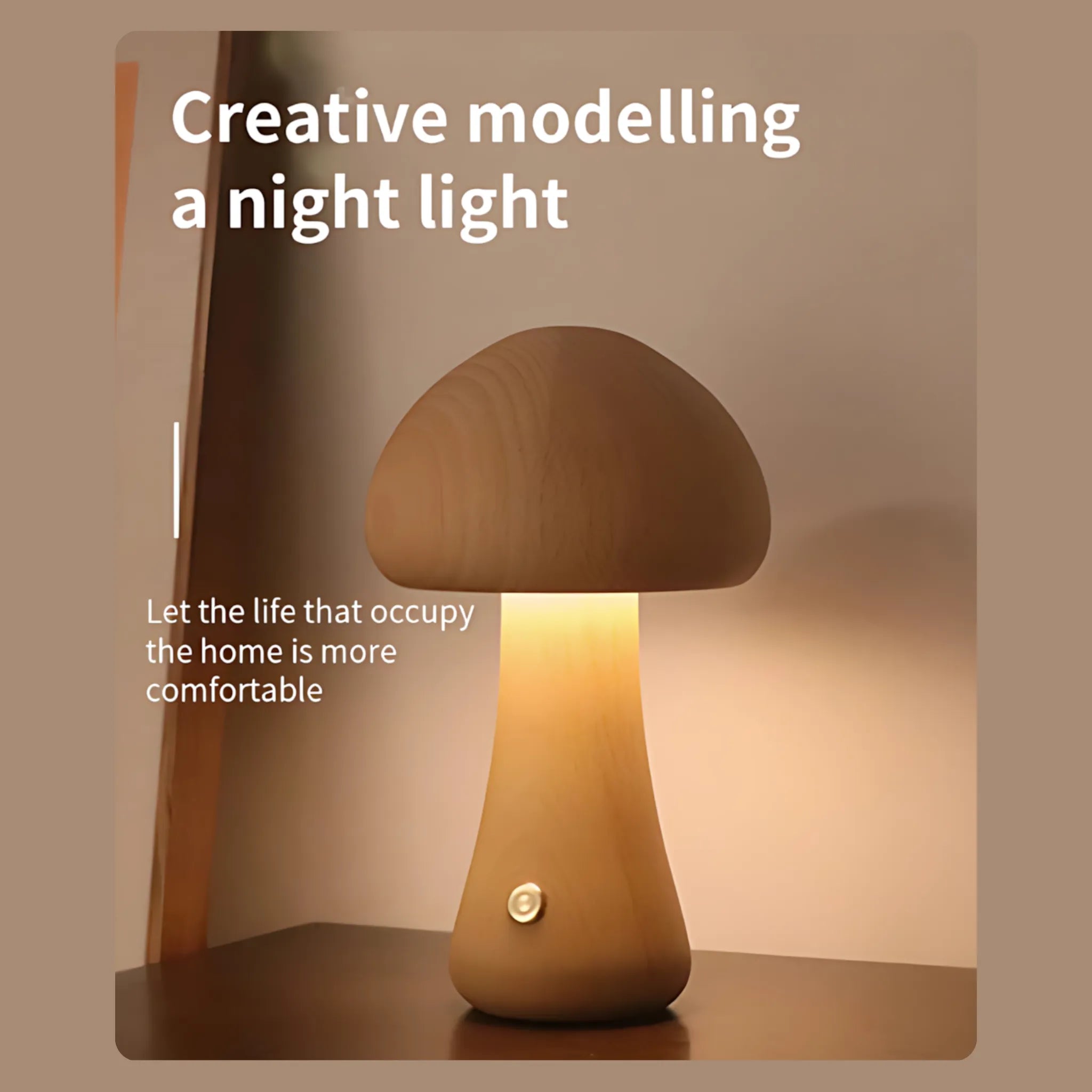 Natural wood night light