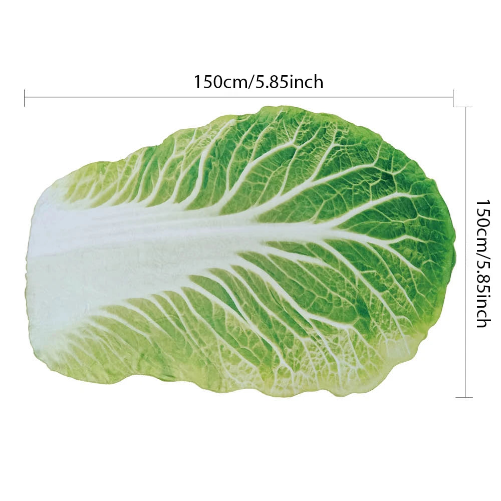 Cabbage Flannel Blanket - Double-Sided