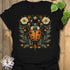Black t-shirt featuring the design Blossom Beetle printed in nature-inspired floral beetle shirt.