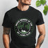 Black t-shirt featuring the design Proud Member of the My Lawn Club with bold lawn club print.