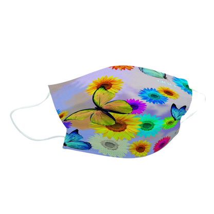 Child Face Mask Medical Grade Disposable | Child Sized Mask  Butterfly Print | 10x10 Pack Child