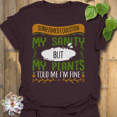Dark Chocolate t-shirt featuring the design My Sanity printed in bold letters, funny self-care shirt.