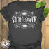 Dark Heather t-shirt featuring the design Sunflower printed inbold white, sunflower floral graphic tee.