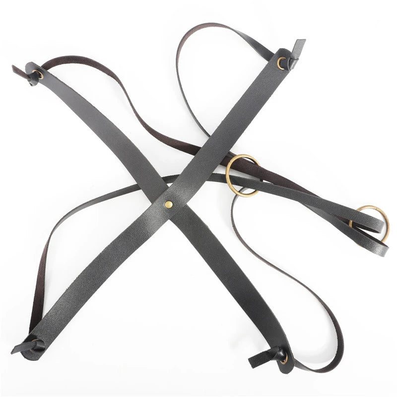 Scandinavian PU Leather Plant Hanger Black  - Clearance