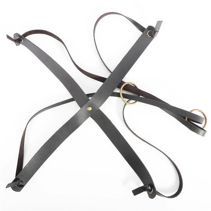 Scandinavian PU Leather Plant Hanger Black  - Clearance