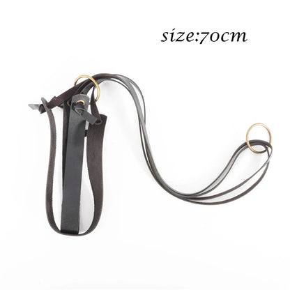 Scandinavian PU Leather Plant Hanger Black  - Clearance