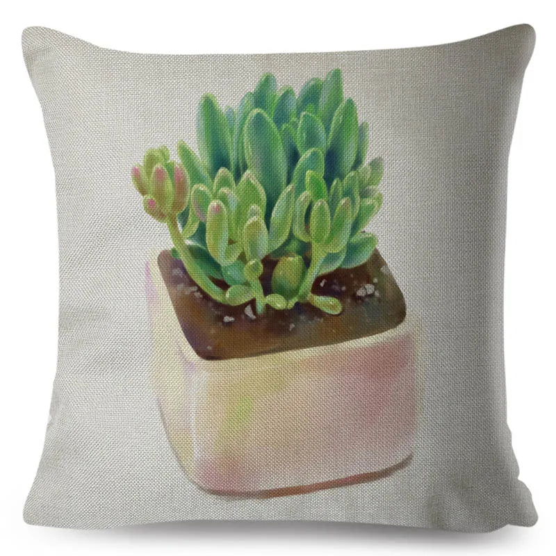 cactus water colour cushion cover
