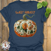 Heather Navy t-shirt featuring the design Sweet Harvest printed in rustic harvest graphic tee.