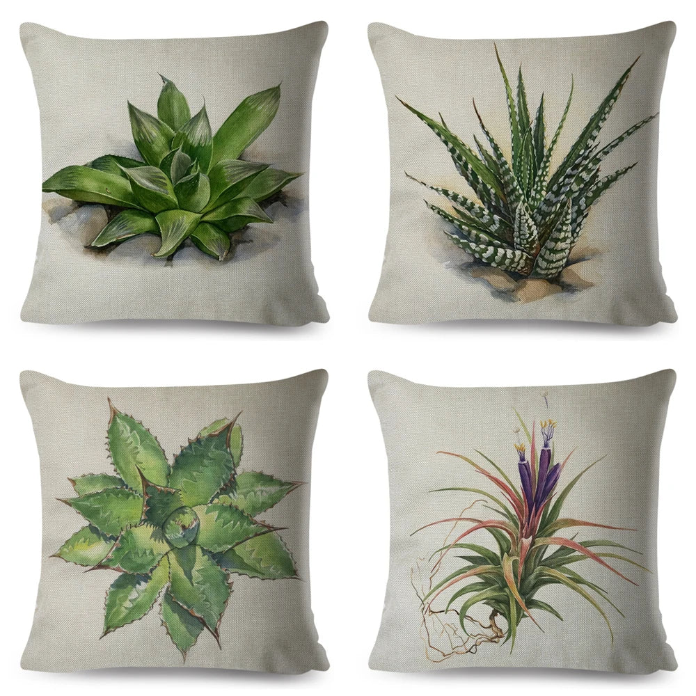 cactus print cushion cover