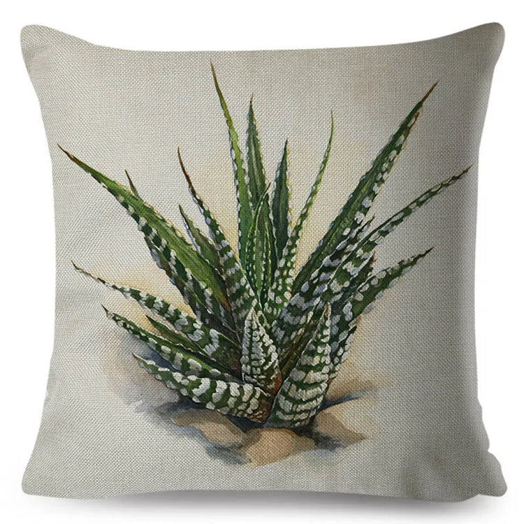pillow covers for lounge with plants