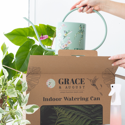 Sage Green Hummingbird Watering Can – 1.5L Stainless Steel Indoor Plant Watering Can