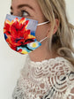 Disposable Medical Face Mask |  Face Masks Orange Bloom Print |  10 Pack Adult