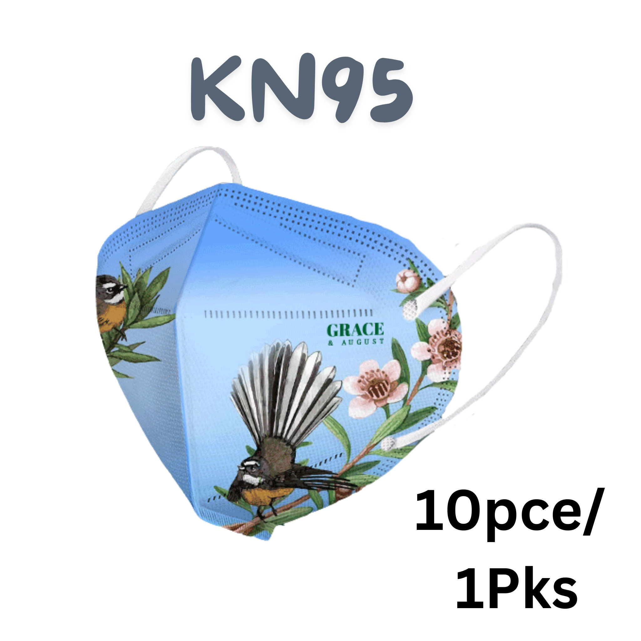 KN95 Disposable Protective Face Masks – Fantail Design (10-Pack)