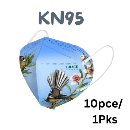 KN95 Disposable Protective Face Masks – Fantail Design (10-Pack)