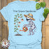 Light Blue t-shirt featuring the design The Grave Gardener printed in halloween plant shirt.