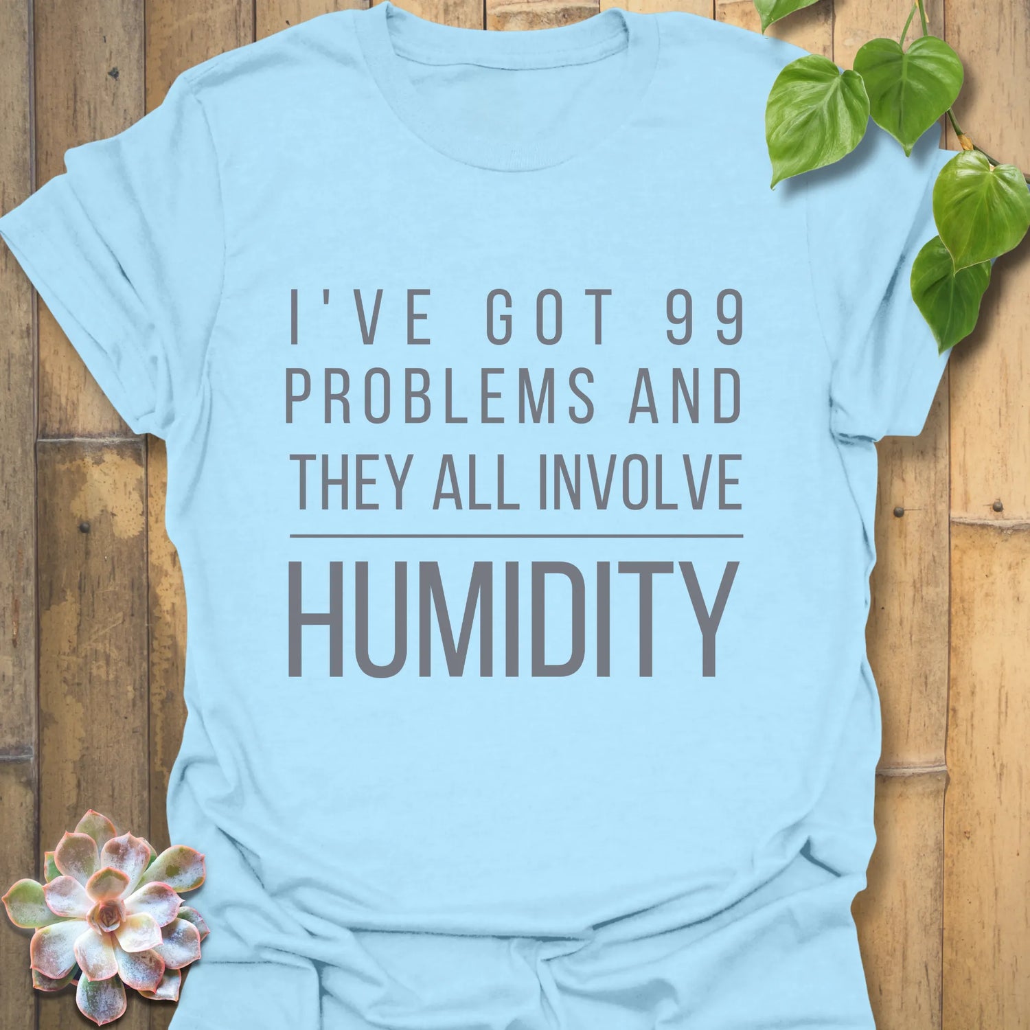 Light blue t-shirt featuring the design &quot;I&