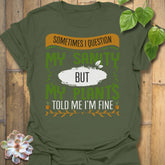 Military Green t-shirt featuring the design My Sanity printed in bold letters, funny self-care shirt.