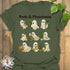 Military Green t-shirt featuring the design Pots & Phantom printed in bold black letters, halloween graphic shirt