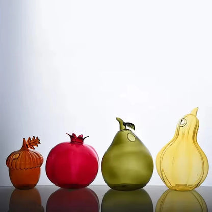 Pomegranate Pear Zucchini Fruit Shaped Glass Vase