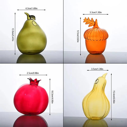 Pomegranate Pear Zucchini Fruit Shaped Glass Vase