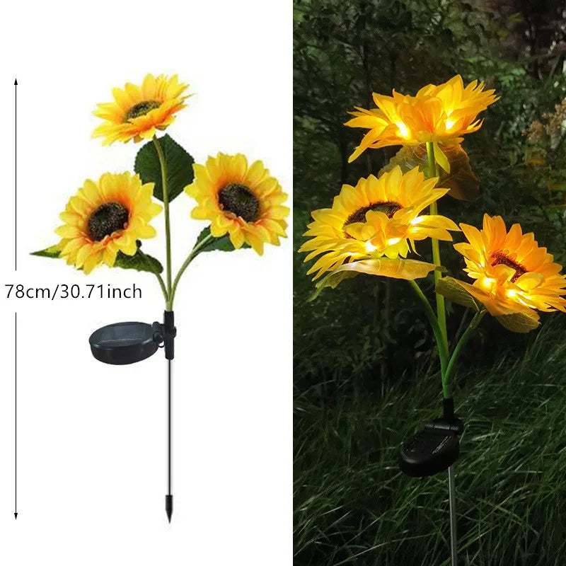 Solar Sunflower Garden Lights