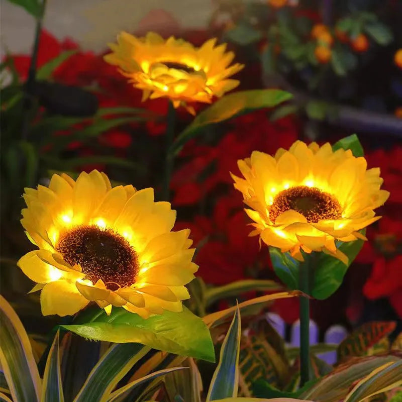 Solar Sunflower Garden Lights