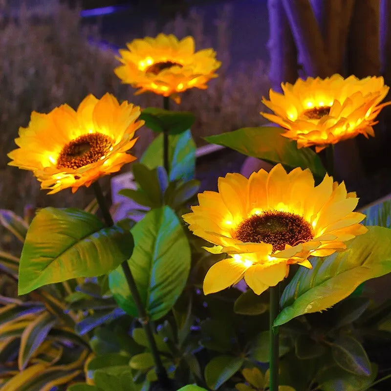 Solar Sunflower Garden Lights