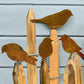 rusty metal bird ornaments
