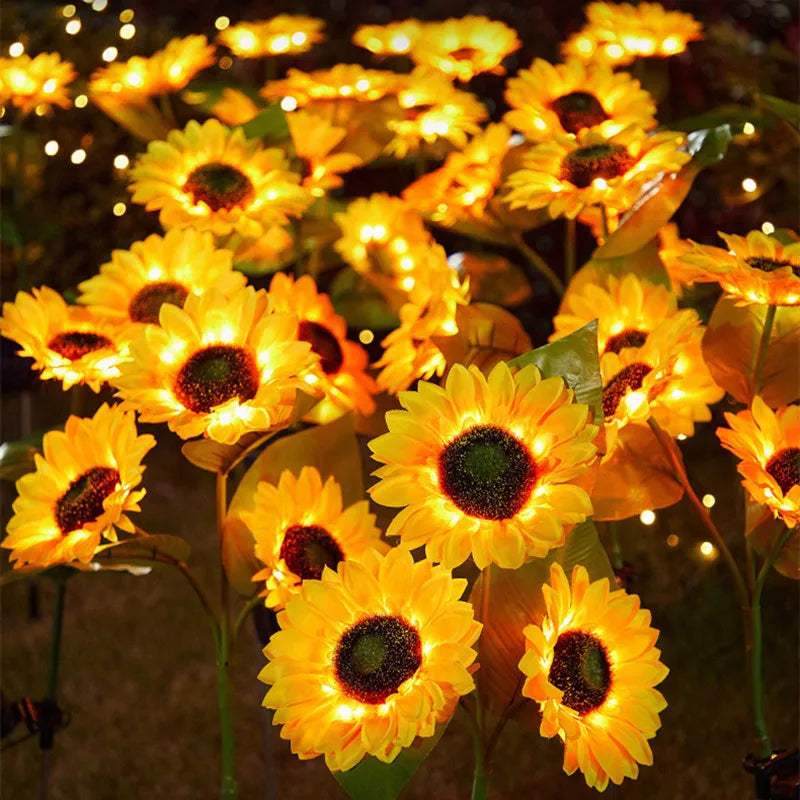 Solar Sunflower Garden Lights