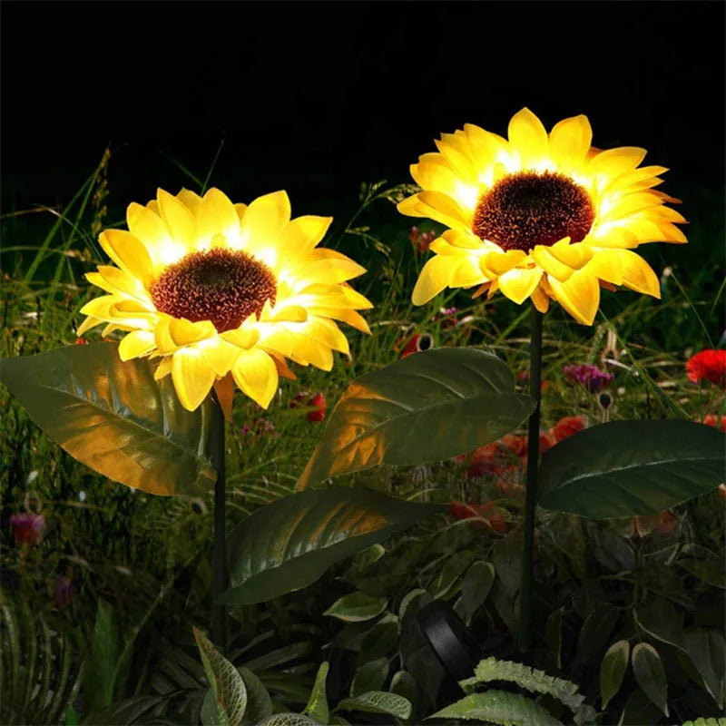 Solar Sunflower Garden Lights