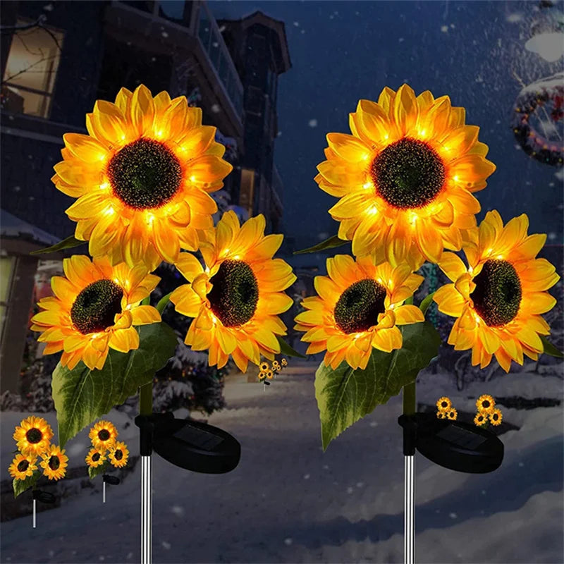 Solar Sunflower Garden Lights