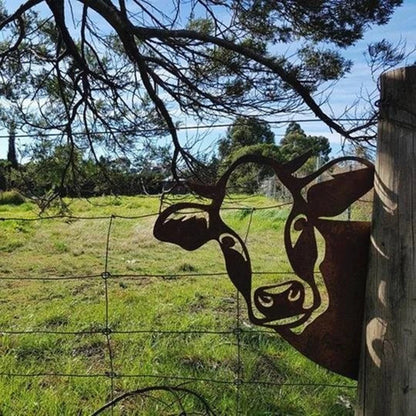 Metal Peeping Animal Wall Art Sculpture