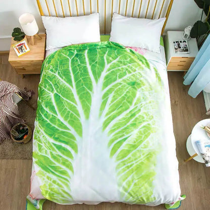 Cabbage Flannel Blanket - Double-Sided