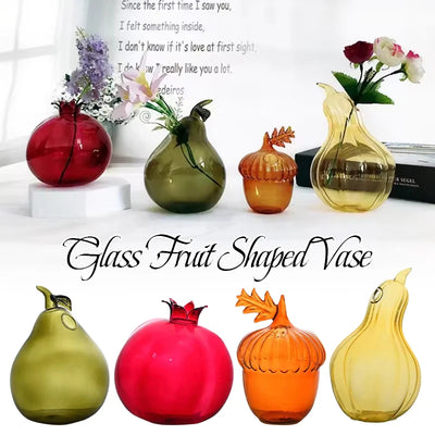 Pomegranate Pear Zucchini Fruit Shaped Glass Vase