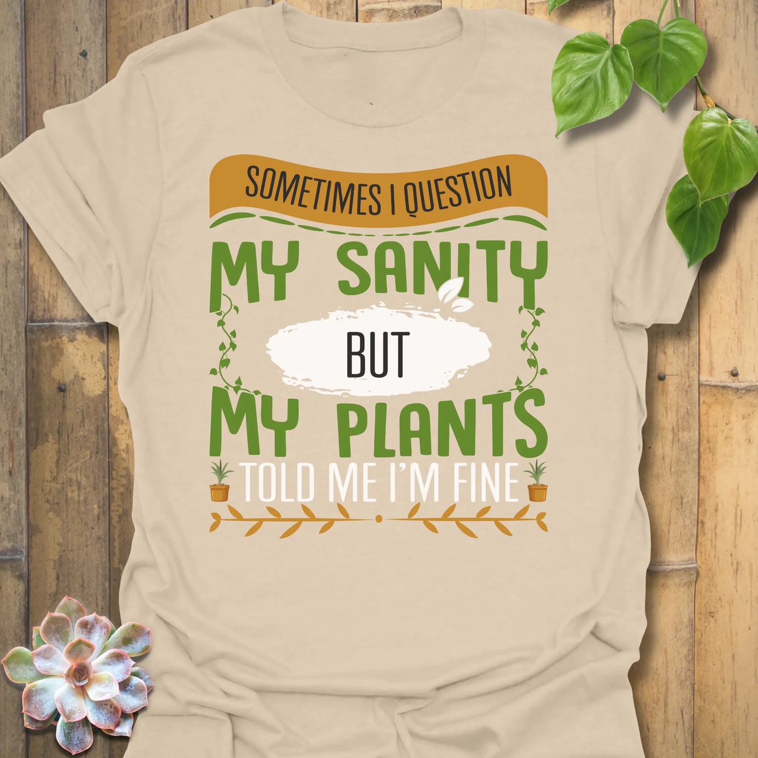 Sand t-shirt featuring the design My Sanity printed in bold letters, funny self-care shirt.